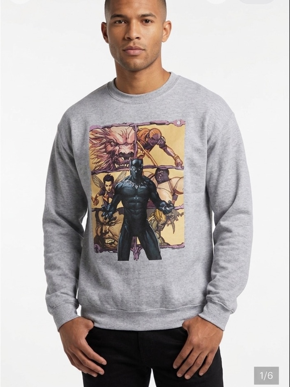 Marvel Black panther Graphic Gray Sweatshirt
